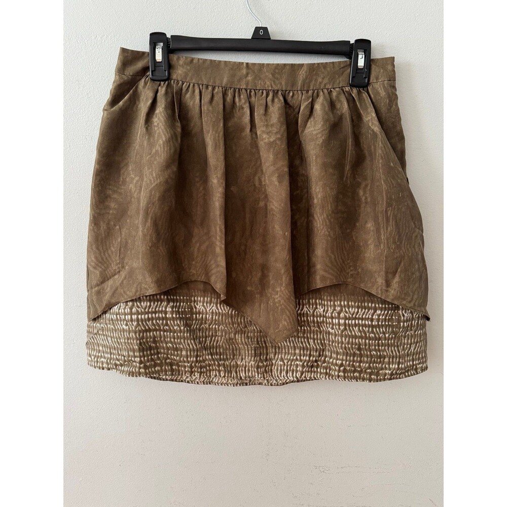 Banana Republic 100% Silk Layered Graphic Print‎ Mini Skirt Size 8